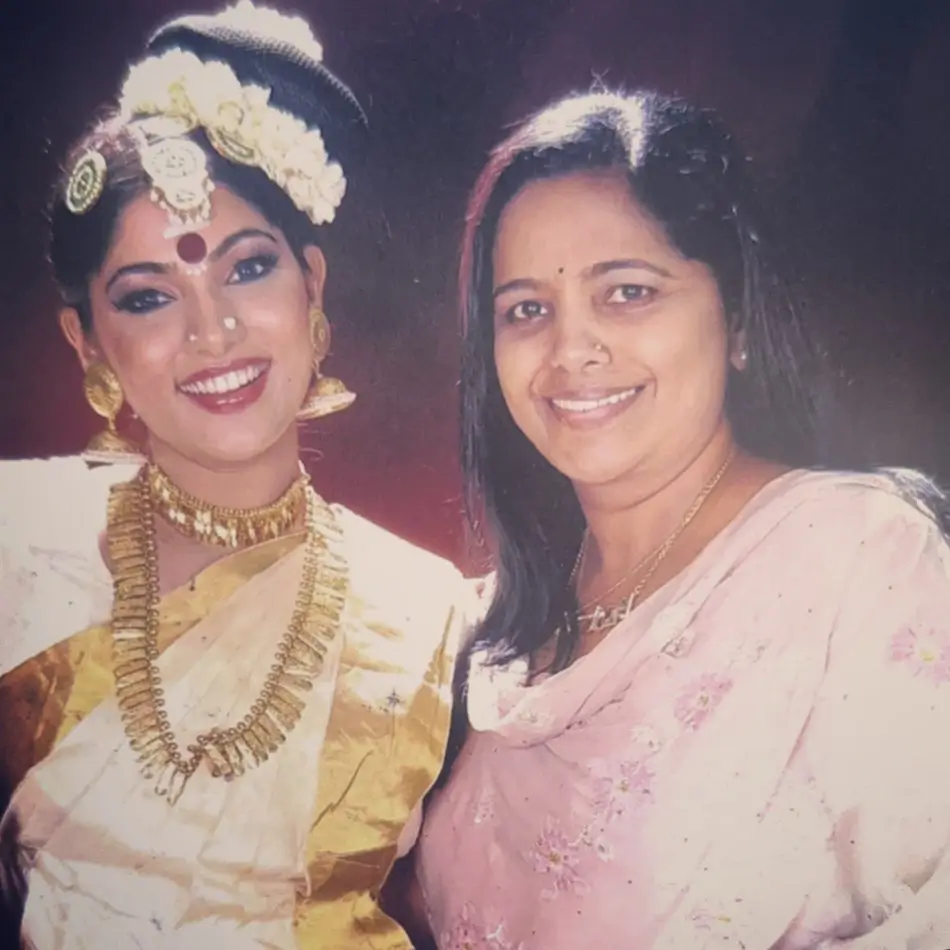 Muktha with her mother